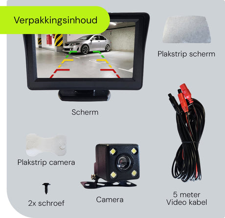 Procar® ARC1 HD Parking Backup Camera + 4.3-inch TFT LCD Monitor - Black