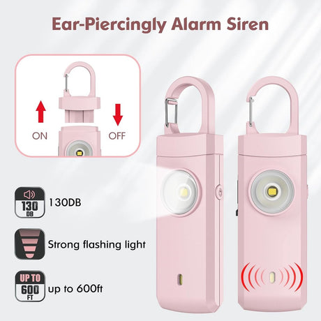Personal Alarm - Powerful 130dB Sound and Flashing Light - Personal Security Alarm - Self-Defense Keychain - Personal Protection - Emergency Signal - Senior Alarm - Portable Security Alarm