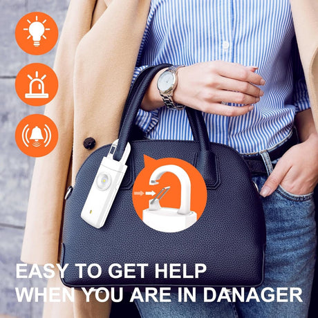 Personal Alarm - Powerful 130dB Sound and Flashing Light - Personal Security Alarm - Self-Defense Keychain - Personal Protection - Emergency Signal - Senior Alarm - Portable Security Alarm - Wit