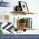 2 pieces - Support frame - Wall bracket - Metal shelf brackets - Floating shelf bracket - Stainless steel bracket - Shelf brackets with thick screws - Furniture accessories - Black - 150 mm