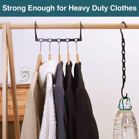 Magic Pendants 6-Piece Set - Space-Saving Hangers - Space-Saving Pendant Organizer for Closet - Multi-Pendant Holder - Sturdy Plastic - 360-Degree Rotation