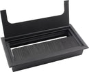 Noble Cable Grommet - Black Aluminum - Rectangle - Desk Cable Tray - Cable Hole with Brush Closure - Cable Organizer - Cable Cover - 16 x 8 cm - Matte Black