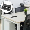 Noble Cable Grommet - Black Aluminum - Rectangle - Desk Cable Tray - Cable Hole with Brush Closure - Cable Organizer - Cable Cover - 16 x 8 cm - Matte Black