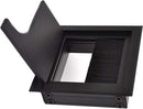 Noble Cable Grommet - Black Aluminum - Square - Desk Cable Organizer - Cable Hole with Brush Closure - Cable Organizer - Cable Cover - L8xW8xH3cm - Matte Black