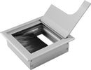Noble Desk Cable Management System - Square - Desk Cable Management System - Cable Hole with Brush Closure - Cable Organizer - Cable Grommet - Cable Cover - L8xW8xH3cm - Silver