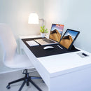 Noble Desk Cable Management System - Square - Desk Cable Management System - Cable Hole with Brush Closure - Cable Organizer - Cable Grommet - Cable Cover - L8xW8xH3cm - Silver