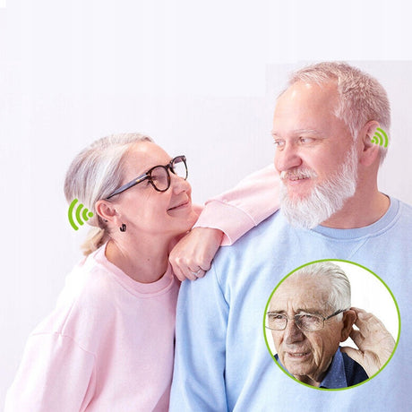 Digital hearing aid - Behind-the-ear sound collector - Rechargeable - Sound amplification - Intelligent noise cancellation - Dynamic speaker - In-ear detection