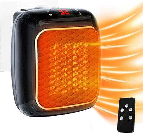 Electric radiators - Rechargeable air heater with remote control, Mini ceramic fan heater, bathroom, energy saving, Quiet heating, 1200W heater with 12-hour timer, thermostat