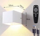 Rechargeable wall light with remote control - 5W - Three lighting colors - Adjustable intensity - Night light - Wireless - Battery operated - Suitable for indoor and outdoor use - Wit