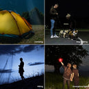 Flashlight - Rechargeable LED - Military Flashlight - 100,000 lumens - with 7 modes - COB side light - Waterproof - For emergencies, camping, home