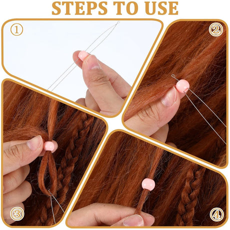 Microring Loop - Microring Needle 4 pieces - hair extensions - threading - beads