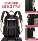 Backpack - Backpack - Ladies - Girls - Women - Laptop - Schoolbag - Work - School - Waterproof - USB - Beige - Brown - Black