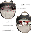 Backpack - Backpack - Ladies - Girls - Women - Laptop - Schoolbag - Work - School - Waterproof - USB - Beige - Brown - Black