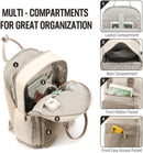 Backpack - Backpack - Ladies - Girls - Women - Laptop - Schoolbag - Work - School - Waterproof - USB - Beige - White