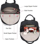 Backpack - Backpack - Ladies - Girls - Women - Laptop - Schoolbag - Work - School - Waterproof - USB - Black
