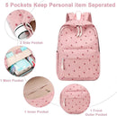 3 PCS Women's Backpack - Backpacks - Girl's Backpack - School Backpack for Teenage Girls - School Bag - Corduroy - Laptop Bag - Women's Travel Backpack - Pink