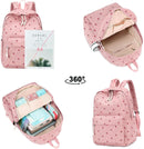 3 PCS Women's Backpack - Backpacks - Girl's Backpack - School Backpack for Teenage Girls - School Bag - Corduroy - Laptop Bag - Women's Travel Backpack - Pink
