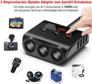 Car cigarette lighter splitter with 12V/24V voltmeter - 4x 5V/3.1A USB inputs - 3 cigarette lighter sockets - car charger - car accessories - SIG04USB - Black