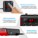 Car cigarette lighter splitter with 12V/24V voltmeter - 4x 5V/3.1A USB inputs - 3 cigarette lighter sockets - car charger - car accessories - SIG04USB - Black
