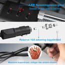 Car cigarette lighter splitter with 12V/24V voltmeter - 4x 5V/3.1A USB inputs - 3 cigarette lighter sockets - car charger - car accessories - SIG04USB - Black
