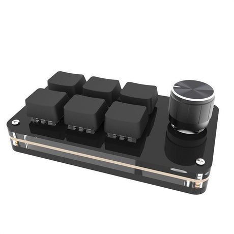 Mini 6-button keyboard, programmable keys, customizable shortcuts, mechanical USB keyboard