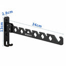 Wall-mounted coat rack - foldable - black - 35 cm - coat hook - hanger - drying rack