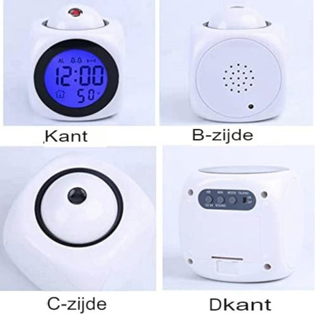 Clock radio with projection - Digital clock radio - Digital clock radio - Wit