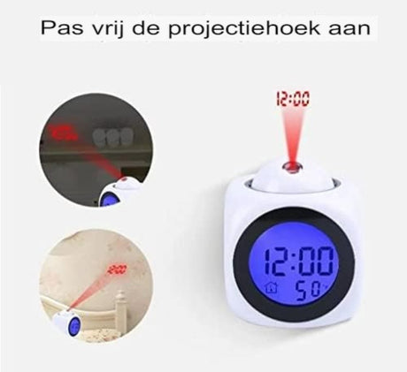 Clock radio with projection - Digital clock radio - Digital clock radio - Wit