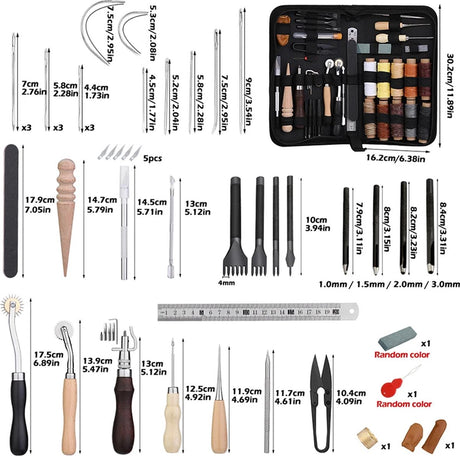 ShopEighty8 - Leather - Leather Processing - Leatherworking Tools - Professional Leather Craft Tool Set - Sewing - Tailoring - Upholstery - Clothing