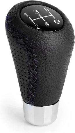 Gear shift lever - Manual gear shift lever - 5-speed transmission - Gear shift lever - Manual transmission - Black leather stitching - Universal gear shift lever (black)
