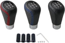 Gear shift lever - Manual gear shift lever - 5-speed transmission - Gear shift lever - Manual transmission - Black leather stitching - Universal gear shift lever (black)