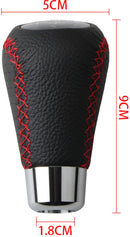Gear shift lever - Manual gear shift lever - 5-speed transmission - Gear shift lever - Manual transmission - Black leather stitching - Universal gear shift lever (black)