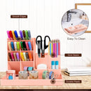 Pencil Case - 13 Compartments - Pen Holder - Desk Organizer - Pencil Holder - Desk Organizer - Pen Case - Plastic - Removable - Storage System - Mail Tray - Office Baby Clothing Accessories - Pink