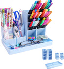 Pencil Case - 13 Compartments - Pen Holder - Desk Organizer - Pencil Holder - Desk Organizer - Pen Case - Plastic - Removable - Storage System - Mail Tray - Office Baby Clothing Accessories - Blue