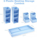 Pencil Case - 13 Compartments - Pen Holder - Desk Organizer - Pencil Holder - Desk Organizer - Pen Case - Plastic - Removable - Storage System - Mail Tray - Office Baby Clothing Accessories - Blue