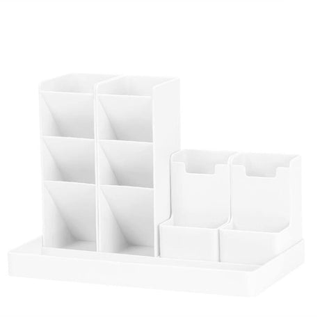 13-Compartment Pencil Holder - Desk Organizer - Pencil Holder - Office Accessories -White