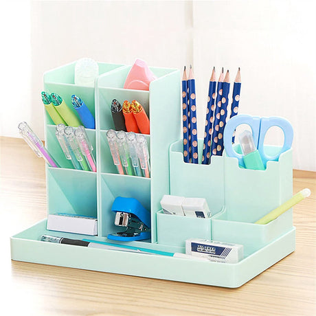13-Compartment Pencil Holder - Desk Organizer - Pencil Holder - Office Accessories -White