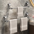 Extendable towel rail 30-60 cm - Bathroom towel rack - Suction cup towel rack without end caps - For bathroom, kitchen - Rotating - Corner towel rack - Wall mounted