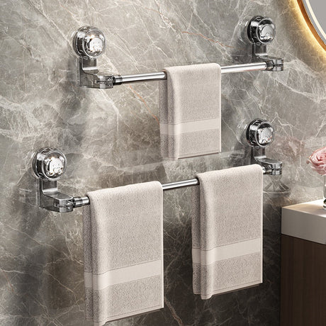 Extendable towel rail 30-60 cm - Bathroom towel rack - Suction cup towel rack without end caps - For bathroom, kitchen - Rotating - Corner towel rack - Wall mounted