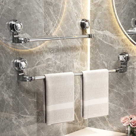 Extendable towel rail 30-60 cm - Bathroom towel rack - Suction cup towel rack without end caps - For bathroom, kitchen - Rotating - Corner towel rack - Wall mounted