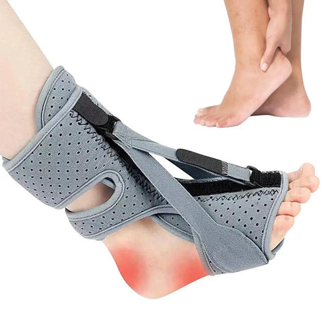 Night splint - Heel spur - Heel spur orthosis - Achilles tendon orthosis - Splint - Strasbourg sock - Achilles tendon - Extra support - Grijs