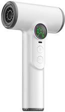 Professional cordless hair dryer - 3 speeds and 3 temperatures, USB rechargeable battery, 200W, portable with digital display for women, beach and camping