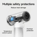 Professional cordless hair dryer - 3 speeds and 3 temperatures, USB rechargeable battery, 200W, portable with digital display for women, beach and camping