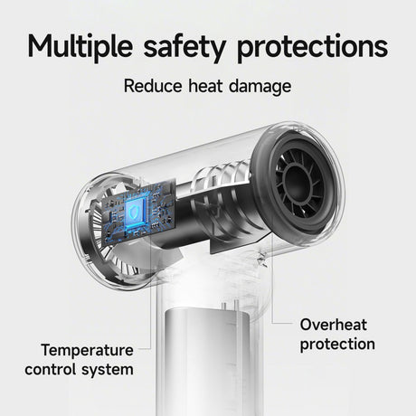 Professional cordless hair dryer - 3 speeds and 3 temperatures, USB rechargeable battery, 200W, portable with digital display for women, beach and camping