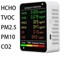 Air Quality Monitor - 6 Functions - Detects PM2.5, PM10, HCHO, TVOC, CO, CO2 - Suitable for monitoring indoor air, testing office spaces, inspecting car air, and monitoring the outdoor environment - Wit