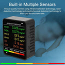Air Quality Monitor - 6 Functions - Detects PM2.5, PM10, HCHO, TVOC, CO, CO2 - Suitable for monitoring indoor air, testing office spaces, inspecting car air, and monitoring the outdoor environment - Wit