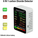 Air Quality Monitor - 6 Functions - Detects PM2.5, PM10, HCHO, TVOC, CO, CO2 - Suitable for monitoring indoor air, testing office spaces, inspecting car air, and monitoring the outdoor environment - Wit