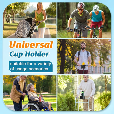 Stroller cup holder, universal stroller/pram cup holder, baby stroller organizer, drink and coffee cup holder with phone storage box, suitable for baby and bicycle