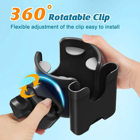 Stroller cup holder, universal stroller/pram cup holder, baby stroller organizer, drink and coffee cup holder with phone storage box, suitable for baby and bicycle