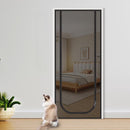 Reinforced cat screen door, flexible screen door with zipper, anti-theft door, mosquito net, thickened cat-proof mesh, suitable for living room, kitchen, bedroom, black, 90x220cm